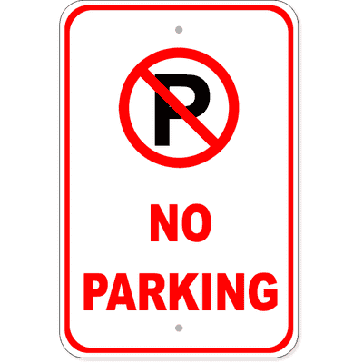 No Parking Aluminum Sign | 18" x 12"