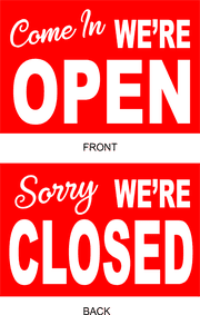 Open Closed Plastic Sign