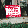 Custom Curbside and Takeout Yard Sign in Yard