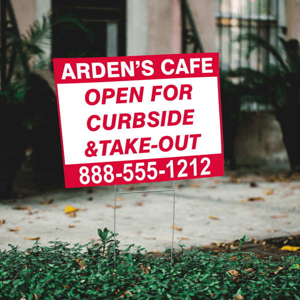 Custom Curbside and Take Out Yard Sign