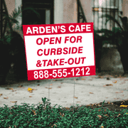 Custom Curbside and Take Out Yard Sign