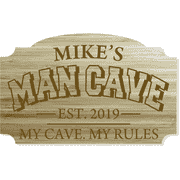 Personalized Man Cave 10" x 16" Engraved Wood Sign 