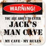 Personalized Warning Man Cave 12" x 12" Aluminum Sign