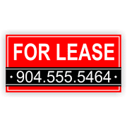 Red For Lease Banner | Custom Phone Number 3' x 6'