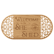 She Shed Floral Vintage 6" x 12" Wooden Sign