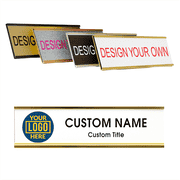 Left Logo Full Color 2" x 8" Wall Plate with Holder