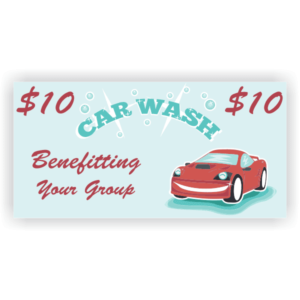 Sparkling Clean 3" x 6" Car Wash Banner 