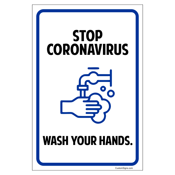 Wash Your Hands Instructions Full Color Sign | 8" x 10" | Customsigns.com