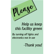 Vertical Green Facility Conserve Energy Sign