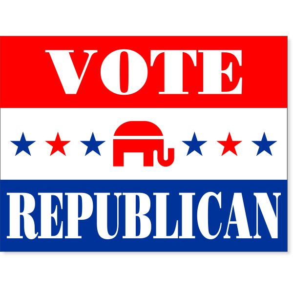 18" x 24" Vote Republican Stars Yard Sign