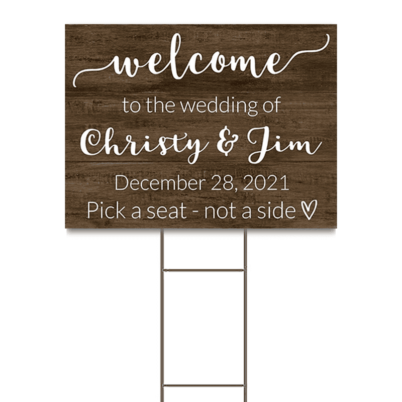Wooden Welcome Wedding Yard Sign
