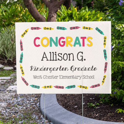 Congrats Kindergarten Graduate Custom Yard Sign - alternate view