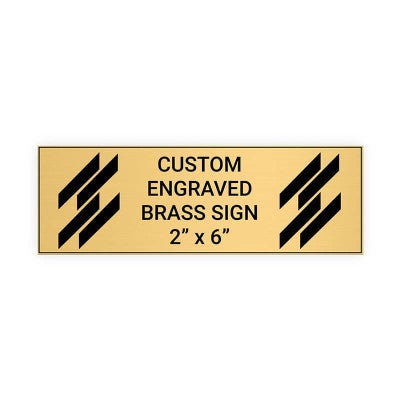 Horizontal Engraved 2" x 6" Heavy Brass Signs 