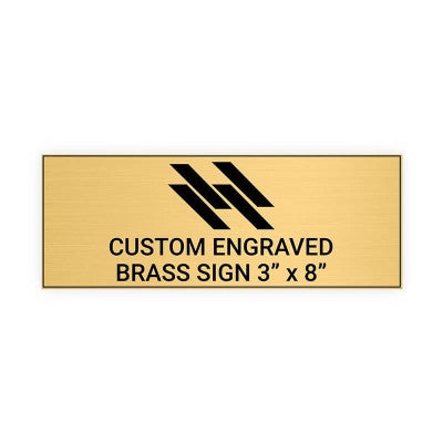 Horizontal Engraved 3" x 8" Heavy Brass Signs 