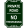 Private Road 18" x 12" No Trespassing Engraved Sign