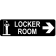 Locker Room Right 3" x 10" Arrow Sign