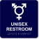 Plastic Unisex Symbol 8" x 8"ADA Braille Bathroom Sign