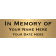 In Memory Of 2" x 6" Brass Plates