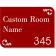 Raised Letters Scroll Corner 6" x 8" Room Name and Number Sign
