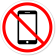 6" Round No Cell Phone Decal