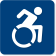 Raised Pictogram 6" x 6" Modified ISA Wheel Chair Sign
