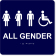 All Gender Handicapped Sign 10" x 10" ADA Compliant