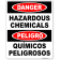 Bilingual Danger Hazardous Chemical 10" x 8" Full Color Sign 