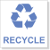 3" x 3" Blue Recycle Decal