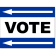 Blue Vote Left Arrow Yard Sign | 18" x 24"