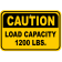 Caution Load Capacity Custom Pounds 12" x 18" Aluminum Sign 