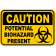 Caution Potential Biohazard Present 12" x 18" Aluminum Sign