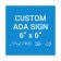 Custom ADA Braille Sign, 6" x 6" (Square)