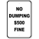 Custom Fine No Dumping 18" x 12" Aluminum Sign