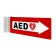 AED Sign - Red with Arrow