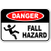 Danger Fall Hazard 12" x 18" Aluminum Sign