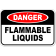 Danger Flammable Liquids 12" x 18" Aluminum Sign 