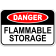 Danger Flammable Storage 12" x 18" Aluminum Sign 