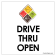 Drive Thru Open 8" x 8" Logo Sign