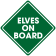 5" x 5" Elves on Board Holiday Window Decal