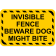 Invisible Fence Dog Bite 12" x 18 Aluminum Sign