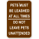 Leashed Pets 18" x 12" Aluminum Sign 