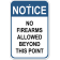 No Firearms Allowed 18" x 12" Aluminum Sign