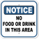 No Food Or Drink Notice 12" x 12" Aluminum Sign