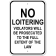 No Loitering Violators 18" x 12" Aluminum Sign 