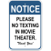 No Texting Movie 18" x 12" Aluminum Sign 