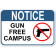 Notice Gun Free Campus 12" x 18" Aluminum Sign 