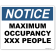 Notice Maximum Occupancy 8" x 10" Full Color Sign
