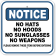 Notice No Hats No Hoods 12" x 12" Aluminum Sign