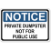 4" x 6" Notice Not For Public Use Dumpster Decal