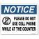 Notice Please Do Not Use Cell Phone At Counter 8" x 10" Full Color Sign 